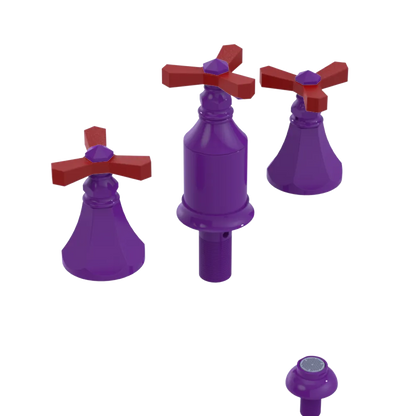 Rubinet Bidet Fitting with Spray, Diverter, and Vacum Breaker (Less Drain) Purple Haze