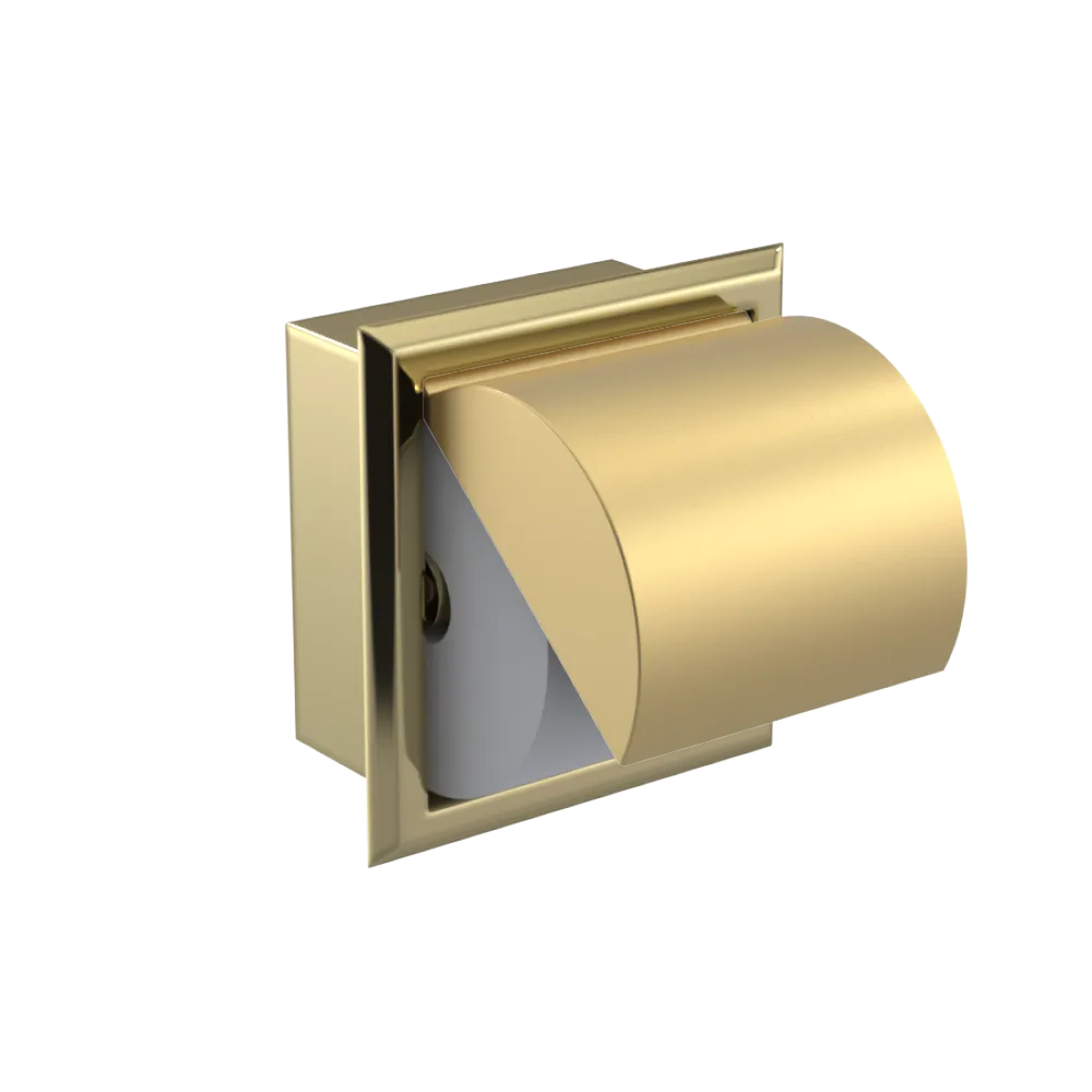 Rubinet RECESSED TOILET PAPER HOLDER Bright Brass