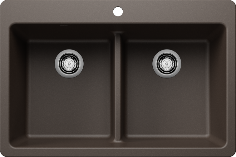 Blanco  LIVEN 33 Equal Double Low Divide Silgranit Kitchen Sinks