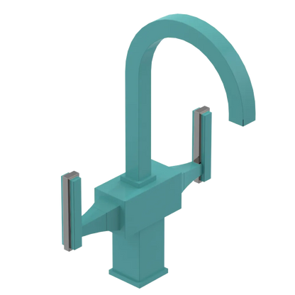 Rubinet Single Hole Dual Handle Lav. Set. (less drain) Aqua
