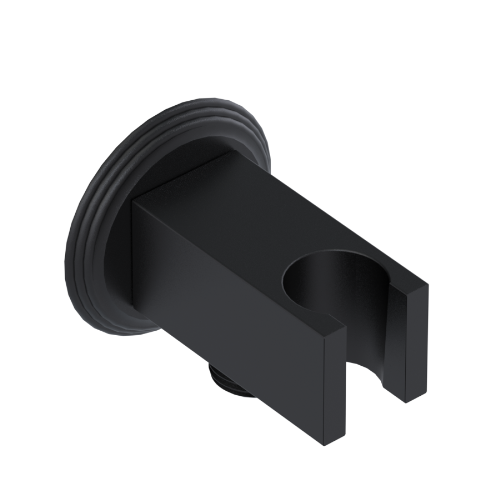 Rubinet Wall Bracket with Integral Supply with 1/2" NPT x 1/2" NPSM x 3" Nipple Matt Black