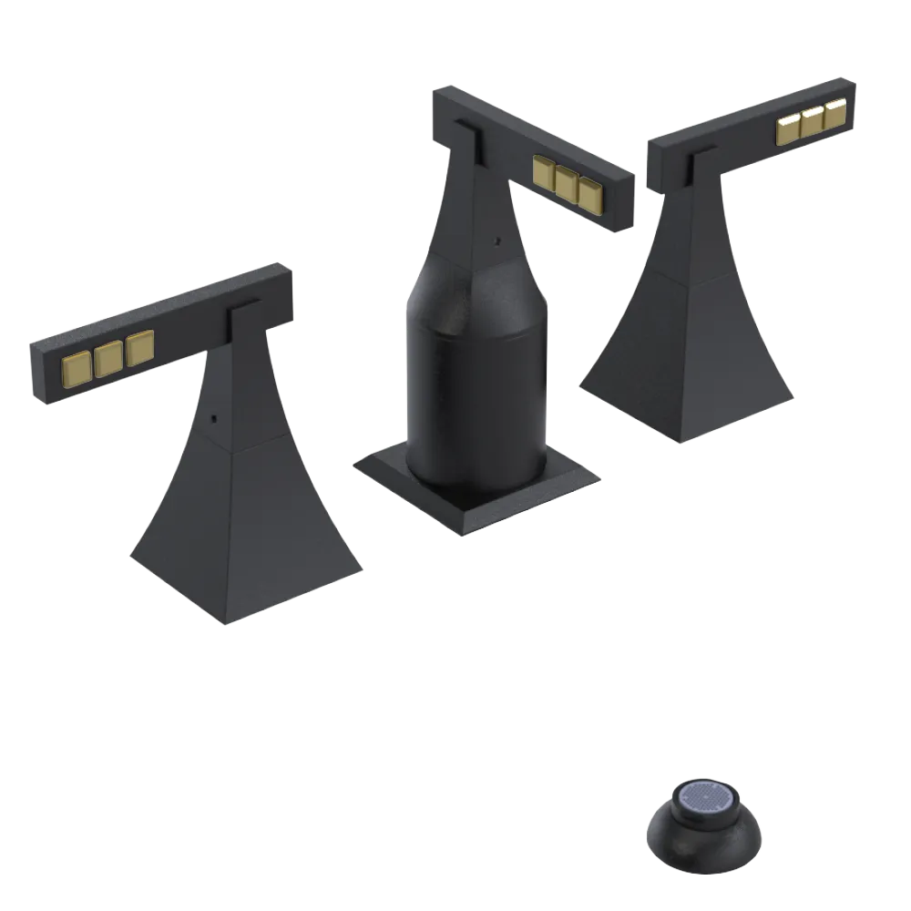 Rubinet Bidet Fitting with Spray, Diverter, and Vacum Breaker (Less Drain) Matt Black