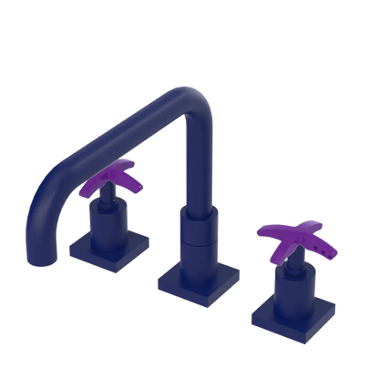 Rubinet Widespread Kitchen Set with Genesis Spout Midnight Blue