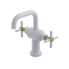 Rubinet Single Hole Dual Handle Lav. Set. (less drain) White