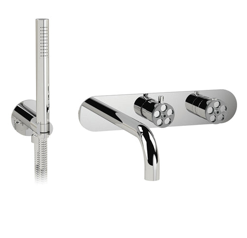 Cabano 3/4" thermostatic wall mount tub fller with hand shower - TRIM ONLY