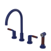 Rubinet Widespread Kitchen Set with Hand Spray Midnight Blue