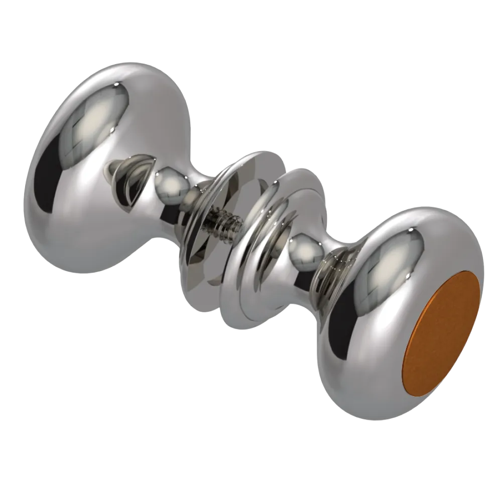 Rubinet Shower Door Knob (set) Polished Nickel