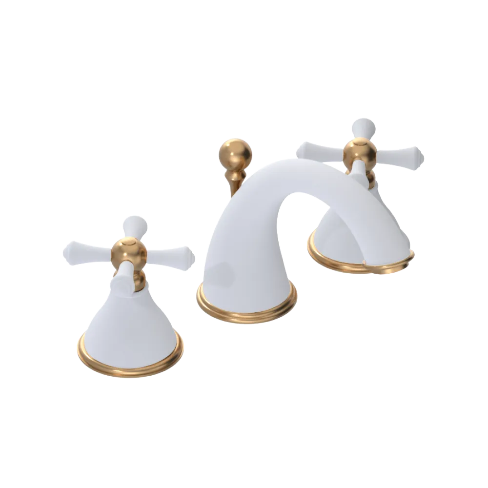 Rubinet Widespread Lav. Set. (less drain) Matt White