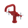 Rubinet Single Hole Dual Handle Lav. Set. (less drain) Red