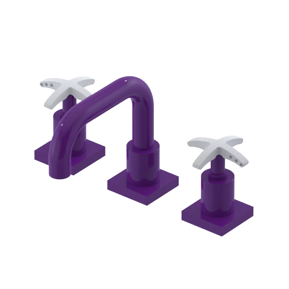 Rubinet Widespread Lav. Set. with Genesis spout (less drain) Purple Haze