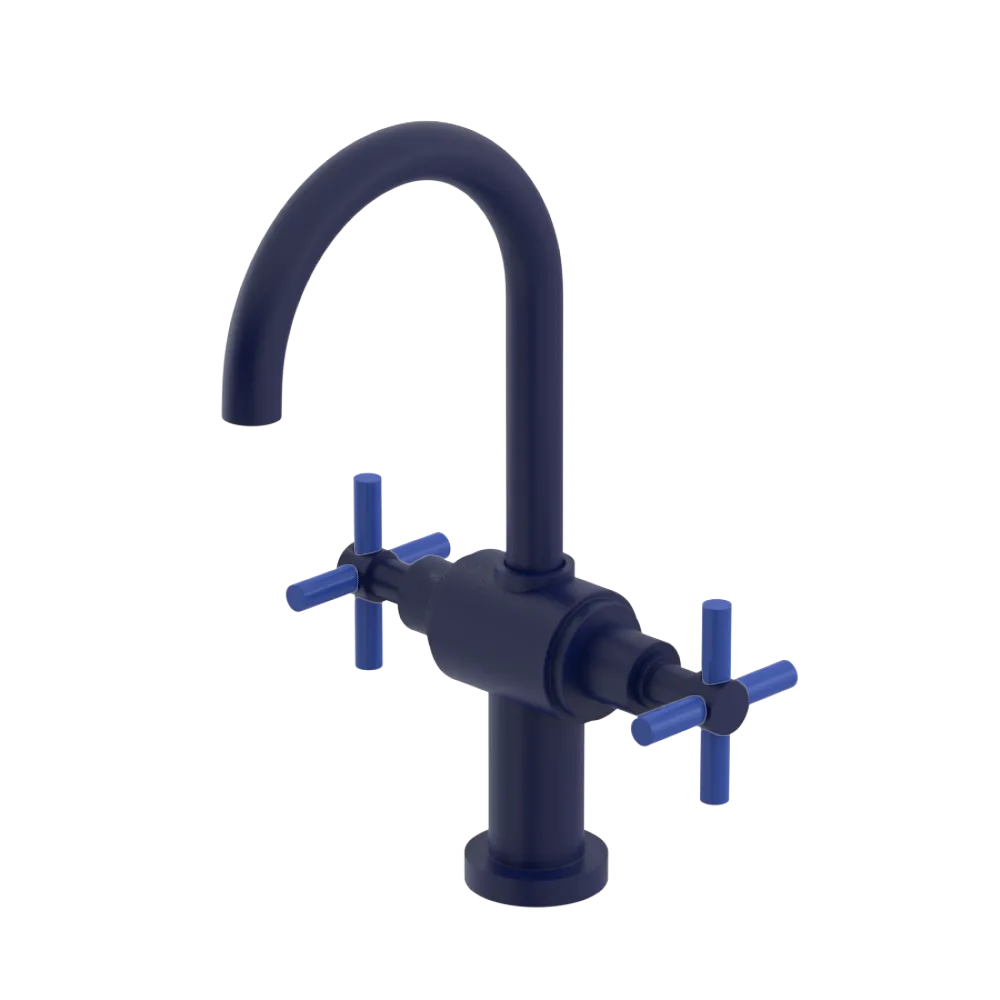 Rubinet Single Hole Dual Handle Lav. Set with LaSalle Spout (less drain) Midnight Blue
