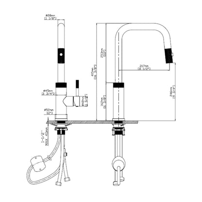 Aquaflo Winkel Pull Down Kitchen Faucet