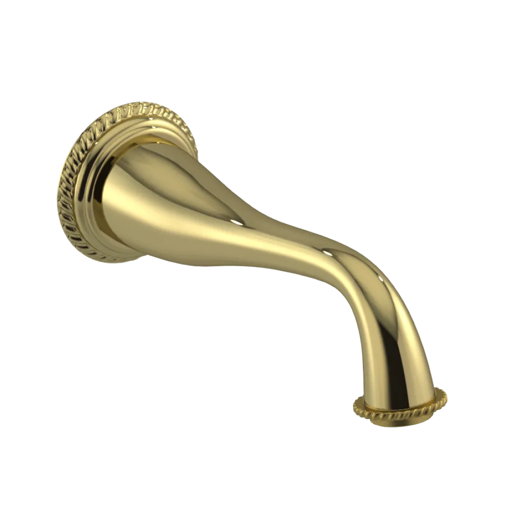 Rubinet Tub Filler Spout Wall Mount Bright Brass