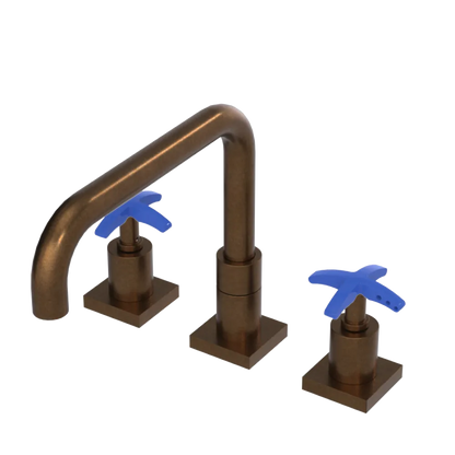 Rubinet Widespread Kitchen Set with Genesis Spout Tuscan Brass