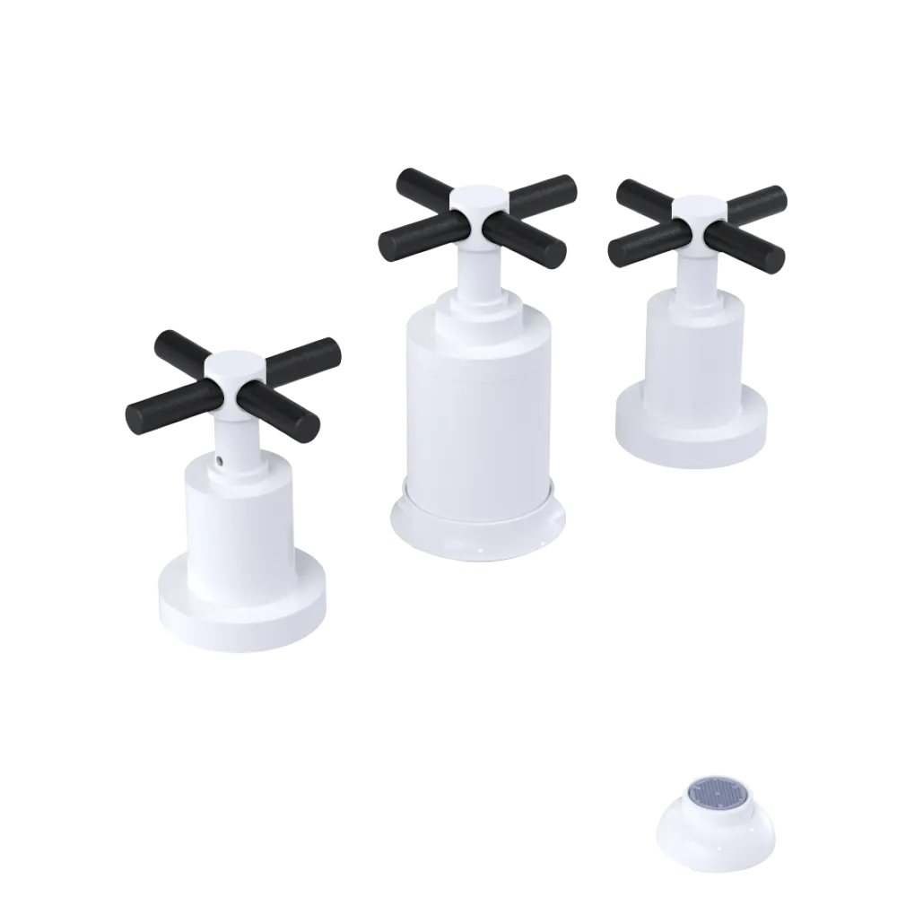 Rubinet Bidet Fitting with Spray, Diverter, and Vacuum Breaker (less drain) White