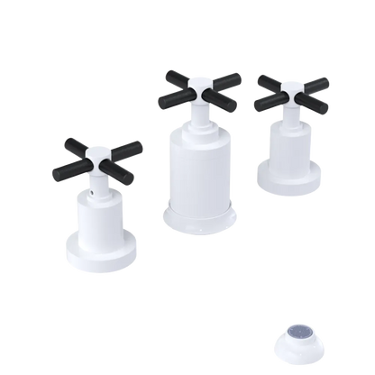 Rubinet Bidet Fitting with Spray, Diverter, and Vacuum Breaker (less drain) White