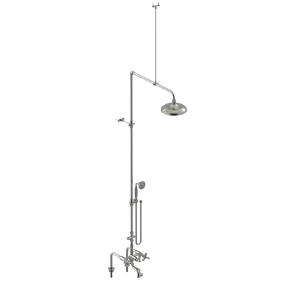 Rubinet Deck Mount Tub & Shower with Hand Held Shower Satin Nickel
