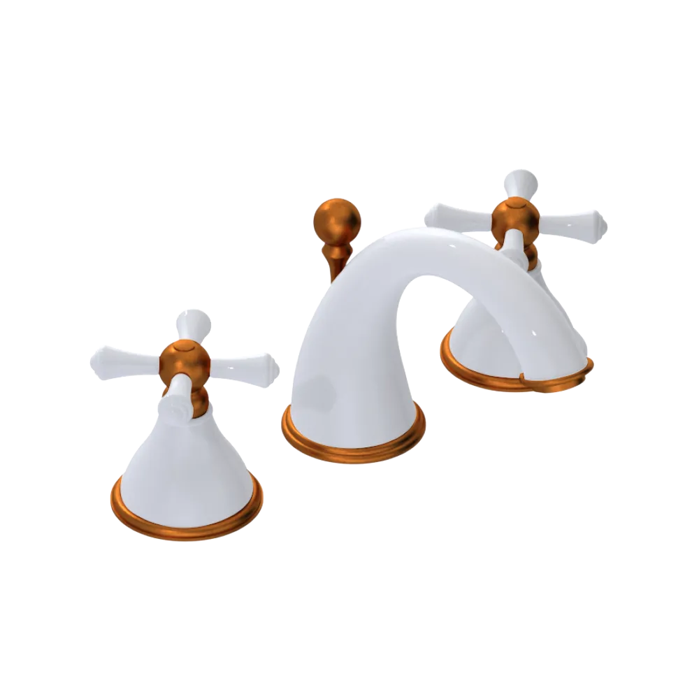 Rubinet Widespread Lav. Set. (less drain) White