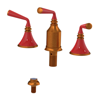 Rubinet Bidet Fitting with Spray, Diverter, and Vacum Breaker (Less Drain) Antique Copper Matt