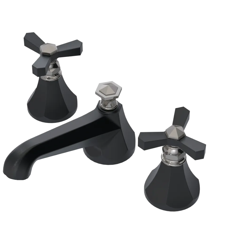 Rubinet Widespread Lav. Set. (less drain) Matt Black