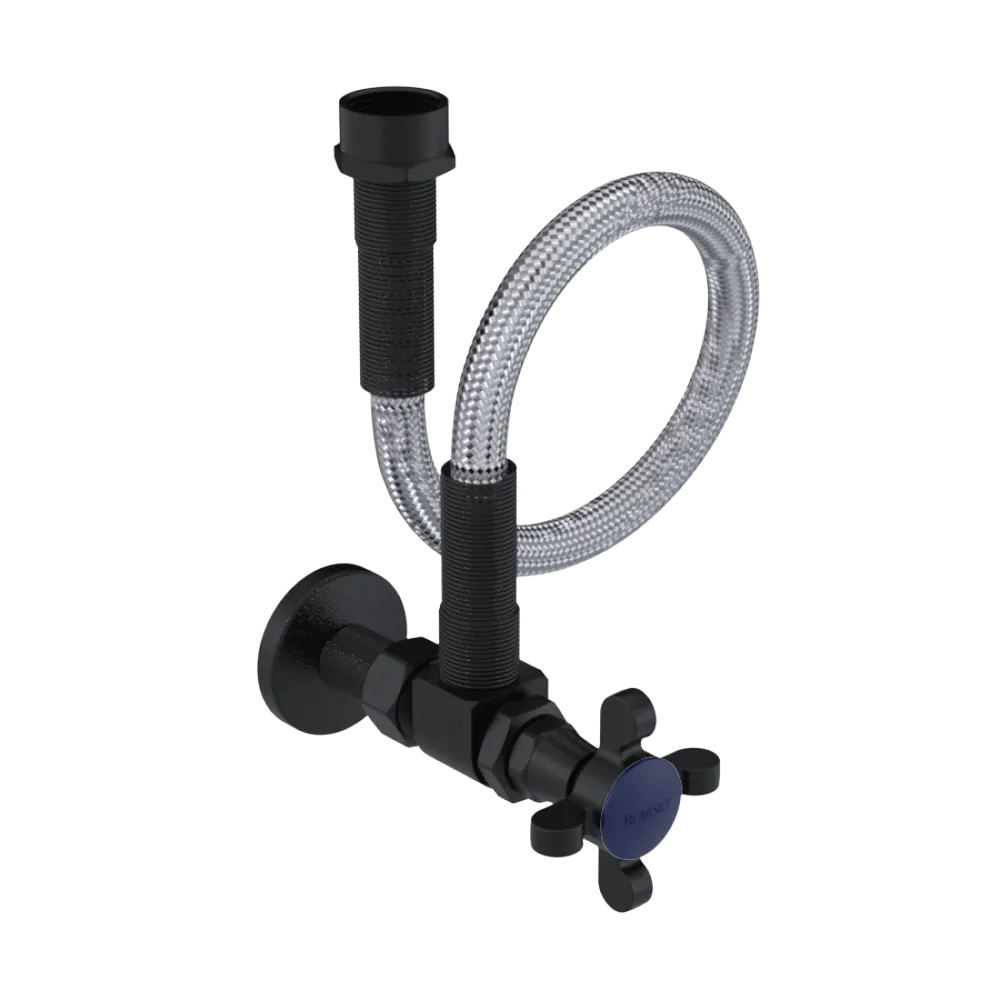 Rubinet Exposed Supply Kit (classic) x2 Matt Black