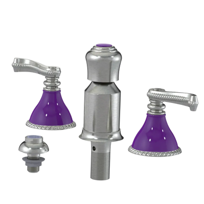 Rubinet Bidet Fitting with Spray, Diverter, and Vacum Breaker (Less Drain) Satin Nickel