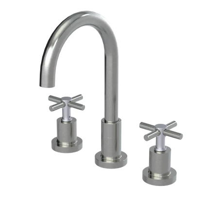 Rubinet Widespread Kitchen Set with LaSalle Spout Satin Nickel