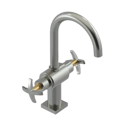 Rubinet Single Hole Dual Handle Lav. Set. (less drain) Satin Nickel
