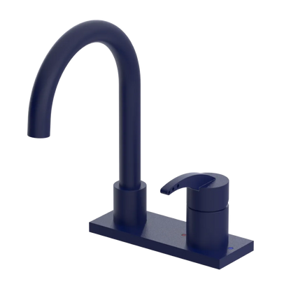Rubinet 4" Centre Single Control Lav. Set. (less drain) Midnight Blue