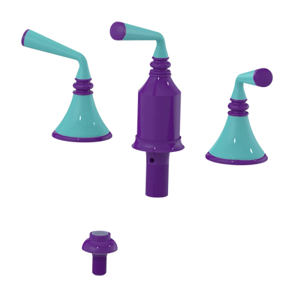 Rubinet Bidet Fitting with Spray, Diverter, and Vacum Breaker (Less Drain) Purple Haze