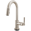 Brizo Smarttouch Pull Down Prep Faucet With Arc Spout Knurled Handle