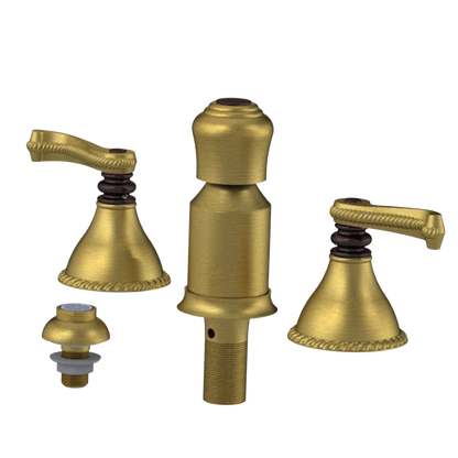 Rubinet Bidet Fitting with Spray, Diverter, and Vacum Breaker (Less Drain) Antique Brass Matt