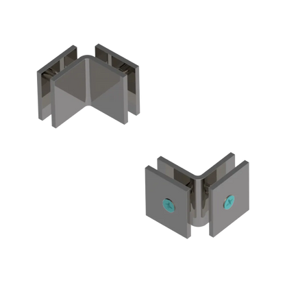 Rubinet 90 Glass to Glass Open Face Polished Nickel