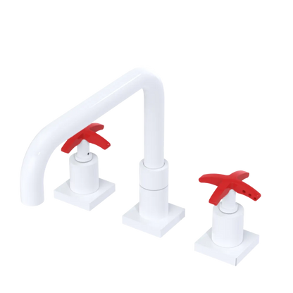 Rubinet Widespread Kitchen Set with Genesis Spout White