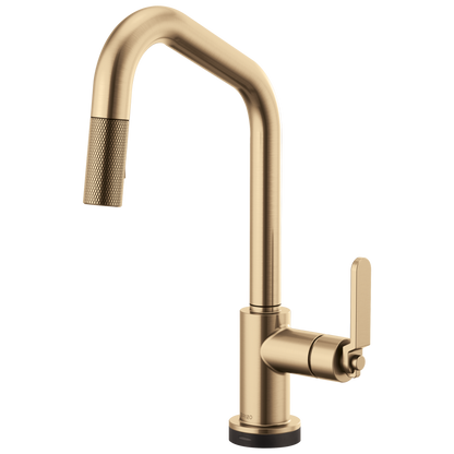 Brizo Smarttouch Pull Down Kitchen Faucet With Angled Spout And Industrial Handle