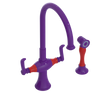Rubinet Two Handle Single Hole Kitchen Set with Hand Spray Purple Haze