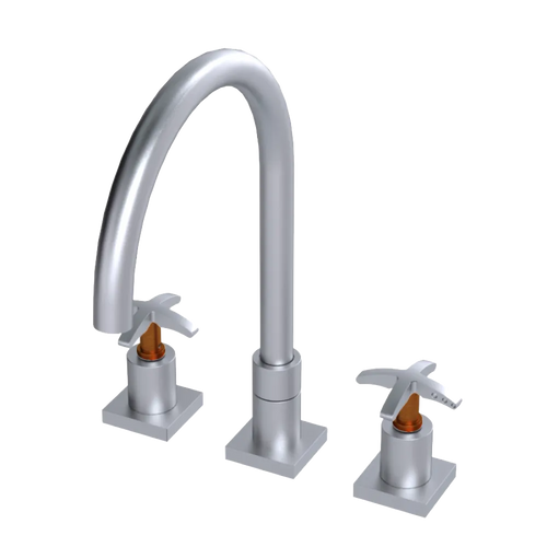 Rubinet Widespread Kitchen Set Satin Chrome
