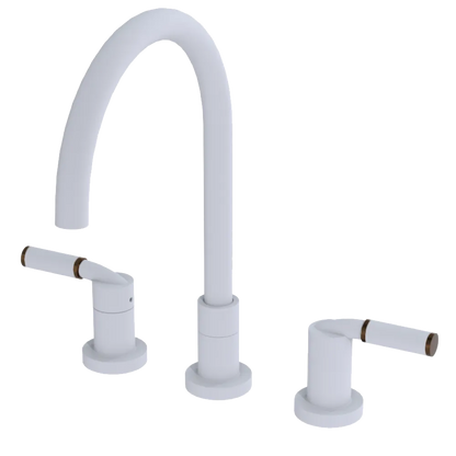 Rubinet Widespread Kitchen Set Matt White