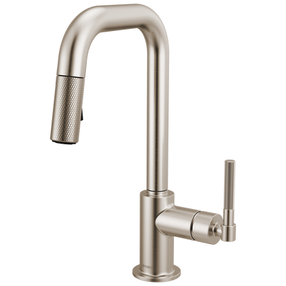Brizo Pull Down Prep Faucet With Square Spout Knurled Handle