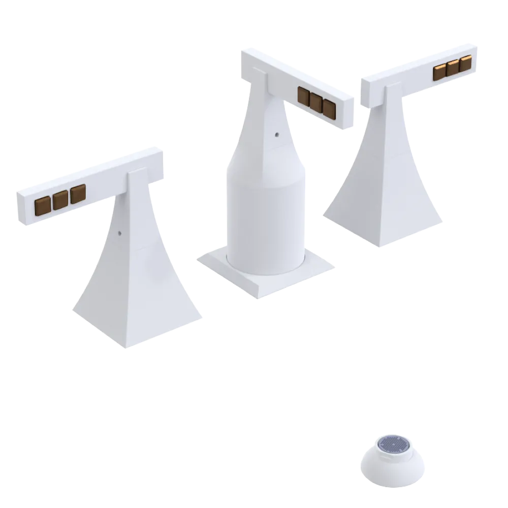 Rubinet Bidet Fitting with Spray, Diverter, and Vacum Breaker (Less Drain) Matt White