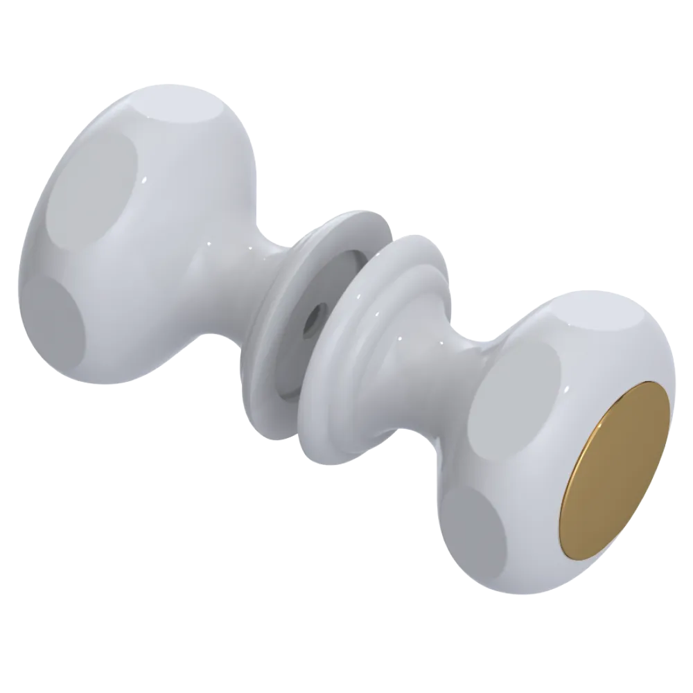 Rubinet Shower Door Knob (set) White