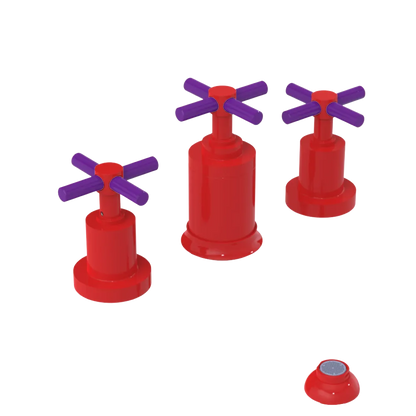 Rubinet Bidet Fitting with Spray, Diverter, and Vacuum Breaker (less drain) Red