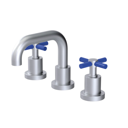 Rubinet Widespread Lav. Set. (less drain) Satin Chrome