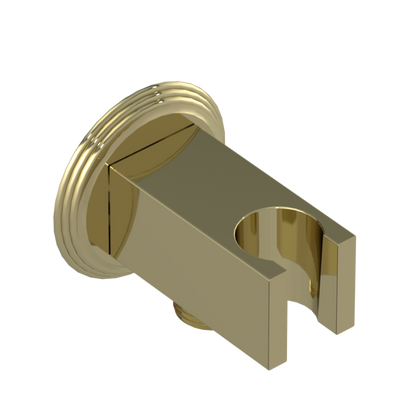 Rubinet Wall Bracket with Integral Supply with 1/2" NPT x 1/2" NPSM x 3" Nipple Gold