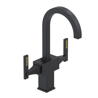 Rubinet Single Hole Dual Handle Lav. Set. (less drain) Matt Black