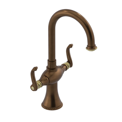 Rubinet Single Hole Dual Handle Lav. Set. (less drain) Tuscan Brass