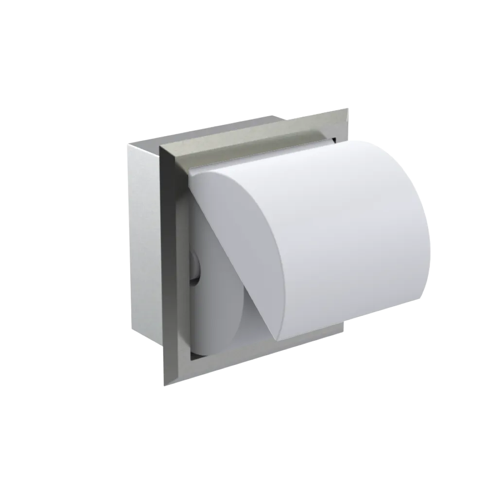 Rubinet RECESSED TOILET PAPER HOLDER Satin Nickel