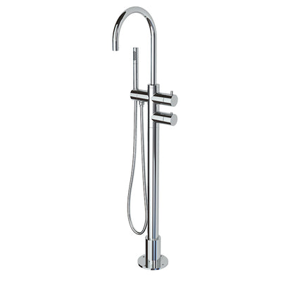 Cabano Thermostatic floor mount tub filler with hand shower