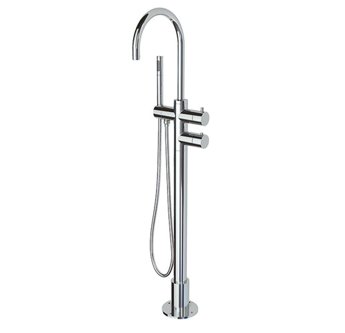 Cabano Thermostatic floor mount tub filler with hand shower