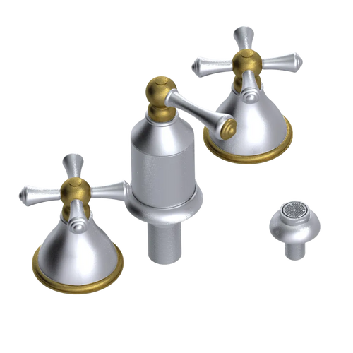 Rubinet Bidet Fitting with Spray, Diverter, and Vacum Breaker (Less Drain) Satin Chrome
